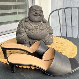 Black kitten heeled mules H&M